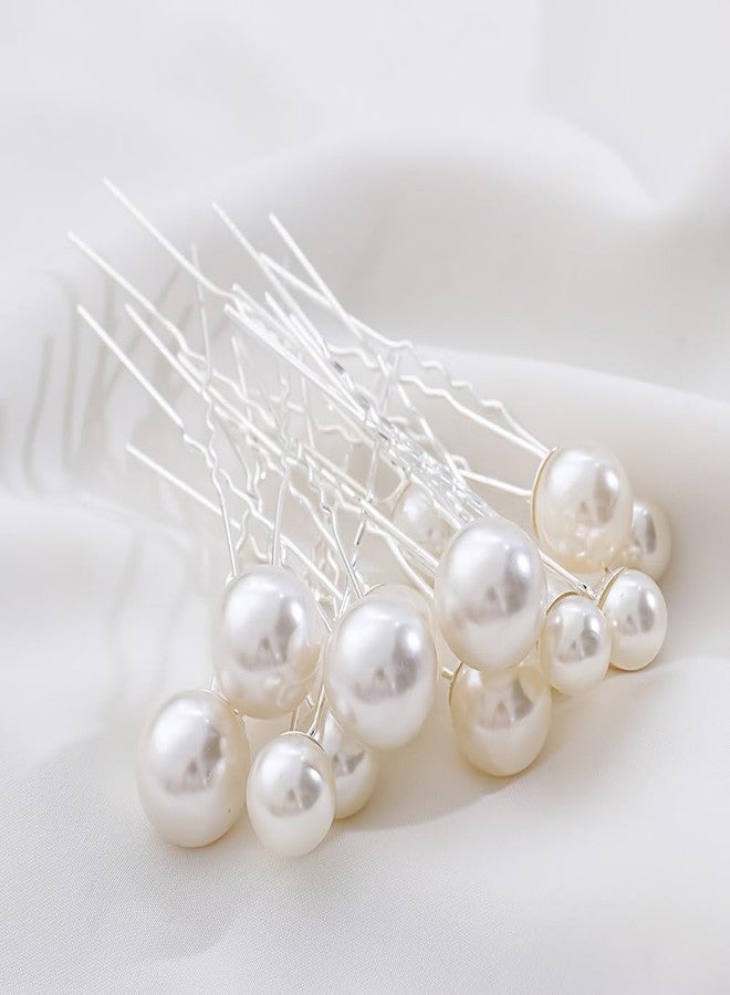 nuozodki Pearl Hair Pins, 18 Packs, Silver, Wedding & Everyday Use, 5 Sizes, Alloy & Plastic, Clip-on, Women's, Adults, Brides & Bridesmaids - Image 4